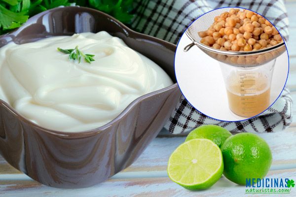 Mayonesa vegana con agua de garbanzos